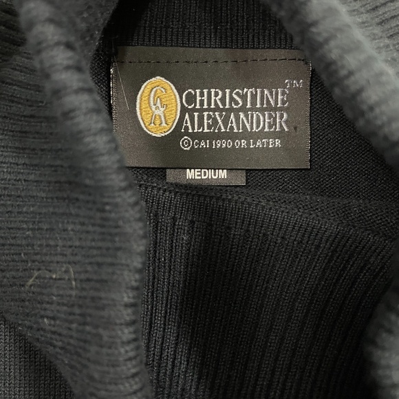 Christine Alexander Medium TurtleNeck Sweater Jewelled Black Cotton Blend Soft - Picture 3 of 5